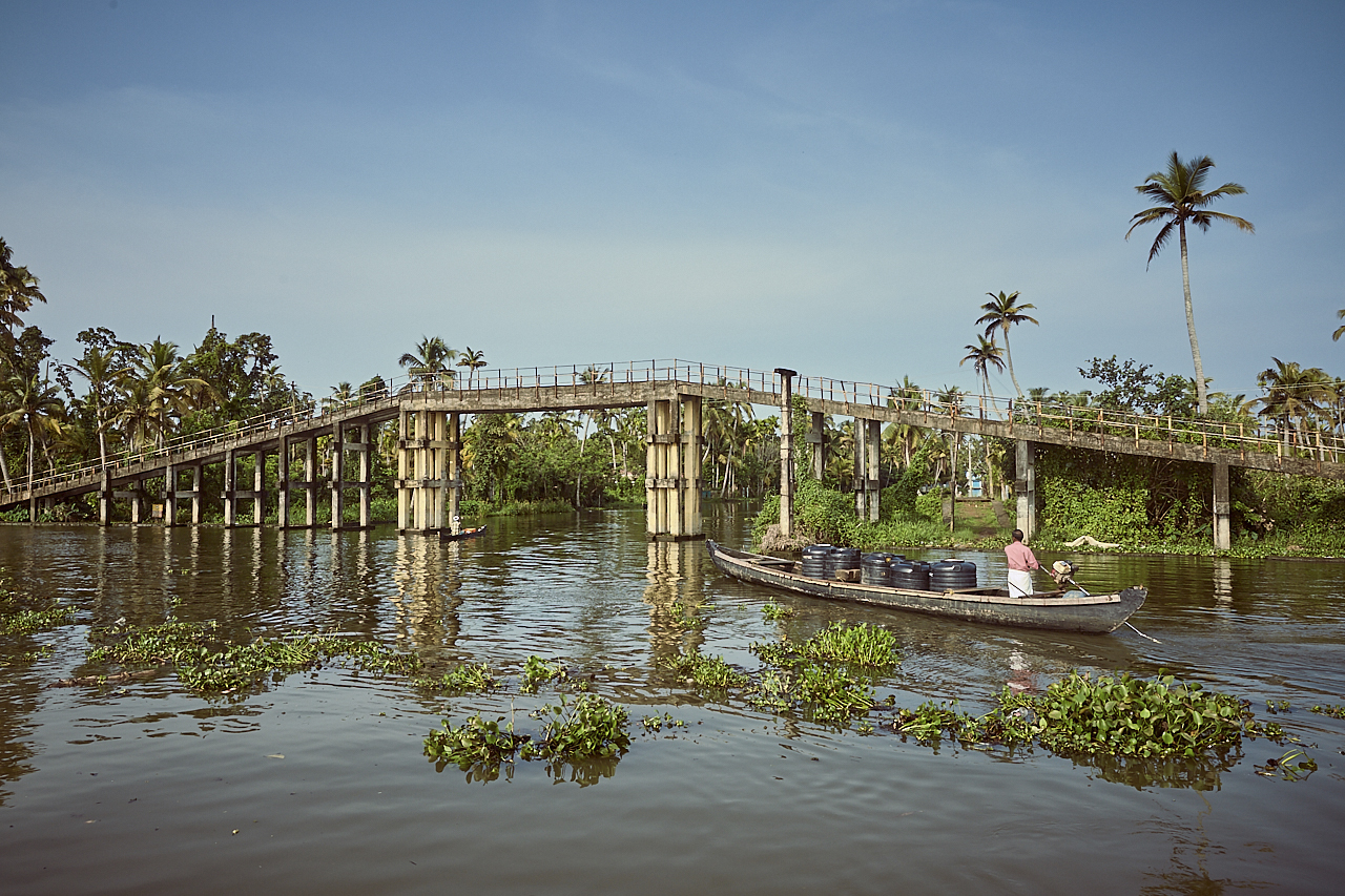 Bridge on the Kerala backwaters