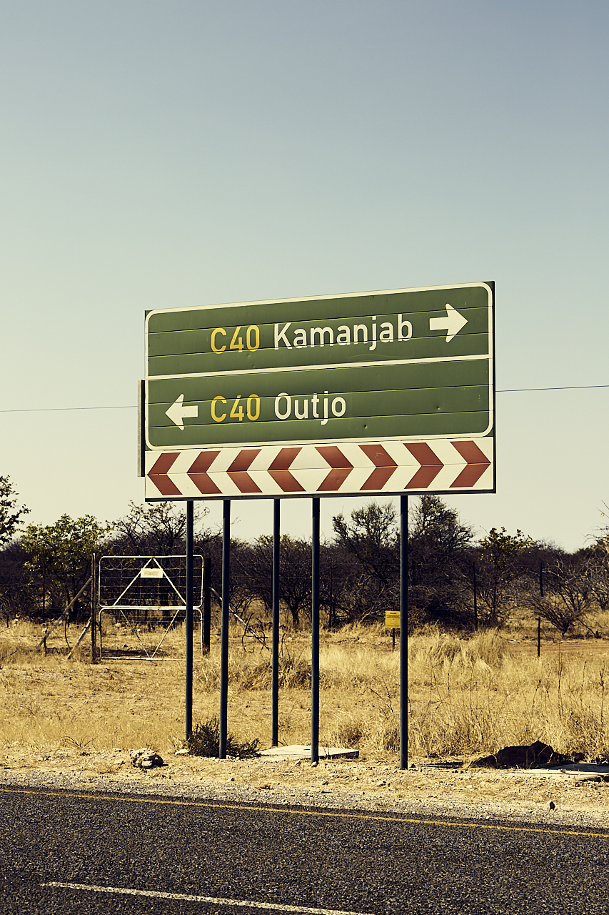 Outjo road sign